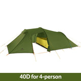 Naturehike Ultralight Opalus Tunnel Tent for 2~4 Persons 20D/210T Fabric Camping Tent  with Free Footprint NH17L001-L