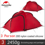 Naturehike Hiby Series Family Tent 20D/210T Ultralight Fabric For 3 Person With Mat NH18K240-P