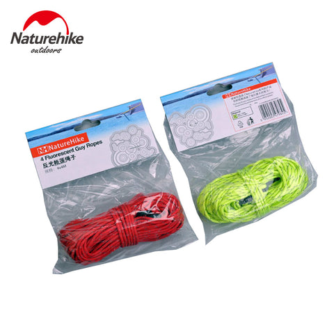 NatureHike 4*4m Reflective Rope Windproof Rope  Awning Put a Noose With Adjustable Button Green & Red Tent Rope NH15A001-G