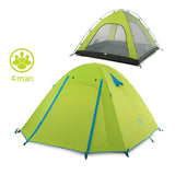 NatureHike P Series Classic Camping Tent 210T Fabric For 4 Persons  UPF 50+ NH18Z040-P