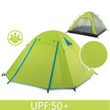 NatureHike P Series Classic Camping Tent 210T Fabric For 4 Persons  UPF 50+ NH18Z040-P